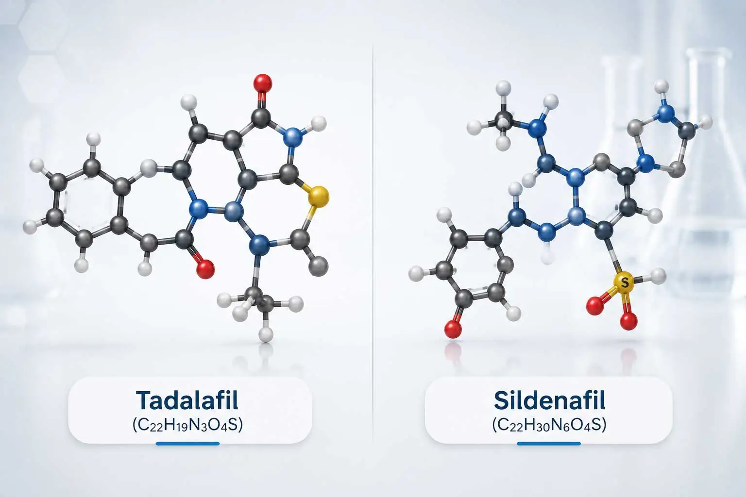 tadalafil-sildenafil-molecule-structure